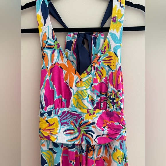Lilly Pulitzer Amanda Besame Mucho Floral Halter Maxi Dress Size Small Vacation - Picture 5 of 7